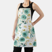 Tablier Mint Vert Blanc or Rose Floral (Insitu)