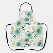 Tablier Mint Vert Blanc or Rose Floral (Recto)