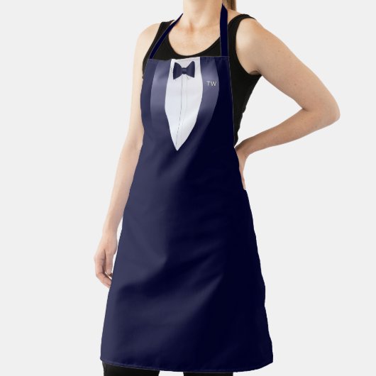 Tablier Minuit Bleu Tuxedo Bib Waiters Costume Apron (Insitu)