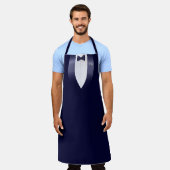 Tablier Minuit Bleu Tuxedo Bib Waiters Costume Apron (Porté)
