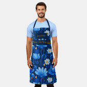 Tablier Minuit Blue Lotus Flower Zen Serenity (Porté)