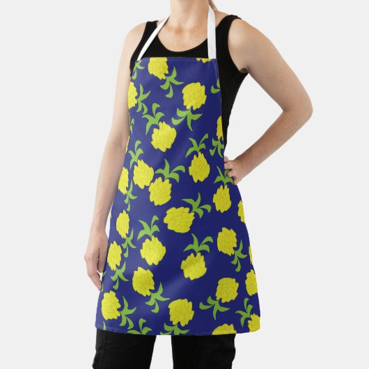 Tablier Minuscule ananas Navy Blue Apron (Insitu)