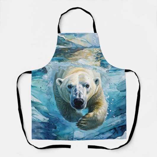 Tablier Mirage arctique : Le Monarque de la natation (Recto)