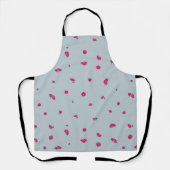 Tablier Misty Blue Deep Pink Cosmos Floral Pattern (Recto)
