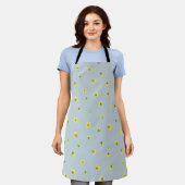 Tablier Misty Blue Japanese Winter Cosmos Floral Pattern (Porté)
