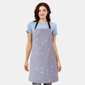 Tablier Misty Lavender White Cosmos Floral Pattern (Porté)