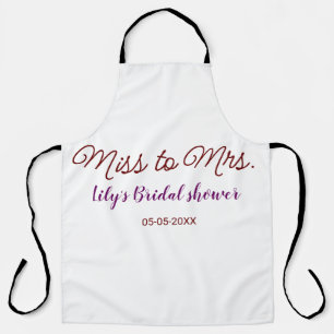 Tablier Mlle à Mme douche nuptiale ajouter nom date année