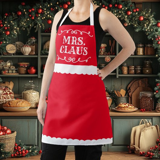 Tablier Mme Claus Cute Red Holiday Noël