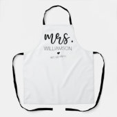 Tablier Mme Elegant Nom personnalisé Mariage Nouveau cadea (Recto)