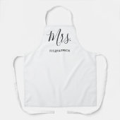 Tablier Mme Nom Blanc Simple Mariage Mariée Nouvelle marié (Recto)