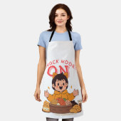 Tablier Mode Snack : ON - Caractère de dessin mignon avec  (Porté)