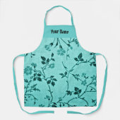 Tablier Modèle à motif floral turquoise (Recto)