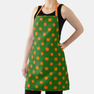 Tablier Modèle de conception de pois à motif orange sur fo