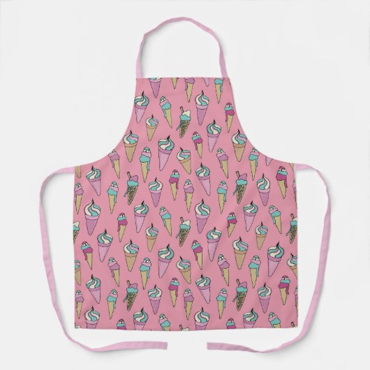 Tablier Modèle de cône de glace rose (Recto)