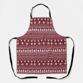 Tablier Modèle de pull de Noël classique rouge pour renne (Recto)