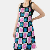 Tablier Modèle floral bleu rose géométrique (Insitu)