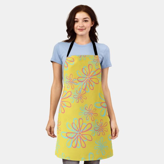 Tablier Modèle floral coloré (Porté)