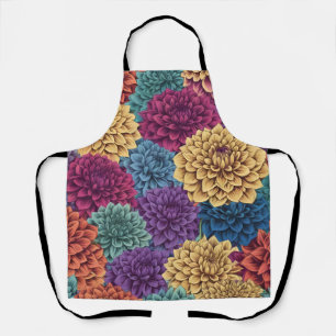 Tablier Modèle floral dahlia coloré