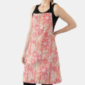Tablier Modèle floral dans les teintes pêche à la mode (Insitu)