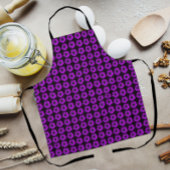 Tablier Modèle floral de géranium violet sur noir