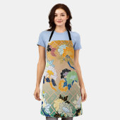Tablier Modèle floral, design japonais (Porté)