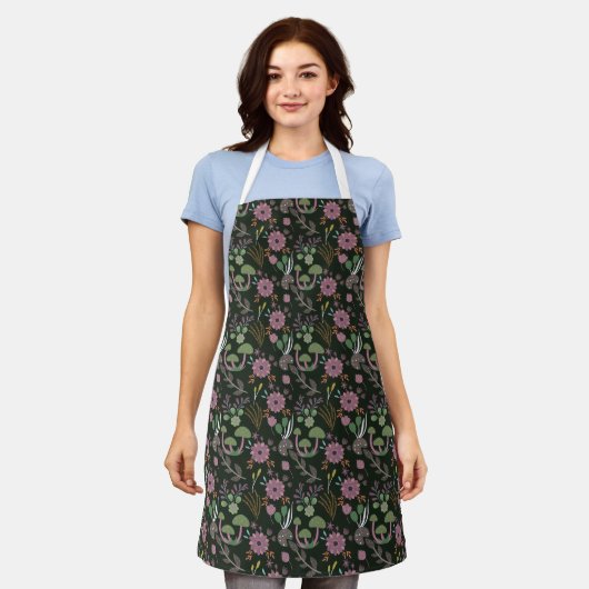 Tablier Modèle floral foncé (Porté)