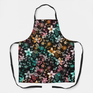 Tablier Modèle floral foncé - Fleur Edelweiss géométrique