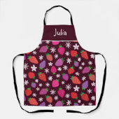 Tablier Modèle floral fraise personnalisé (Recto)