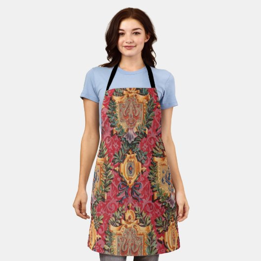 Tablier Modèle Floral Français Antique (Porté)