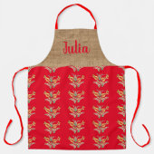 Tablier Modèle floral hongrois en rouge (Recto)