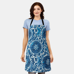 Tablier Modèle Floral Ornemental Bleu vintage