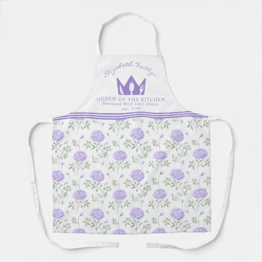 Tablier Modèle floral pourpre moderne (Recto)