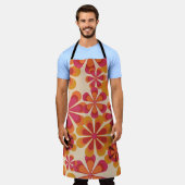 Tablier Modèle floral rétro les années 70 sans couture ave (Porté)