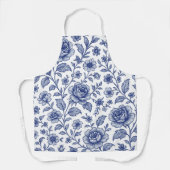 Tablier Modèle Floral Royal Bleu Rose (Recto)