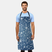 Tablier Modèle floral sur denim (Porté)