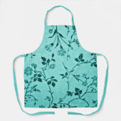 Tablier Modèle floral turquoise (Recto)