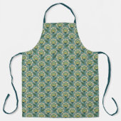 Tablier Modèle floral Turquoise et jaune (Recto)