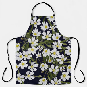 Tablier Modèle floral vintage sans brosse avec champ blan