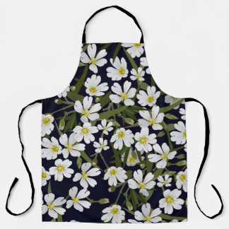 Tablier Modèle floral vintage sans brosse avec champ blanc
