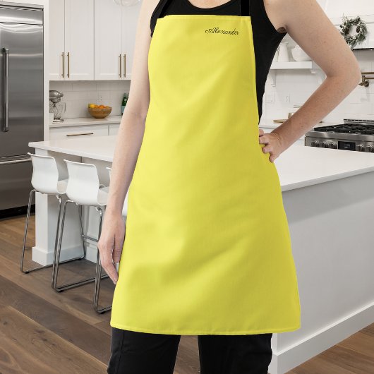 Tablier Modèle jaune clair moderne, Script noir