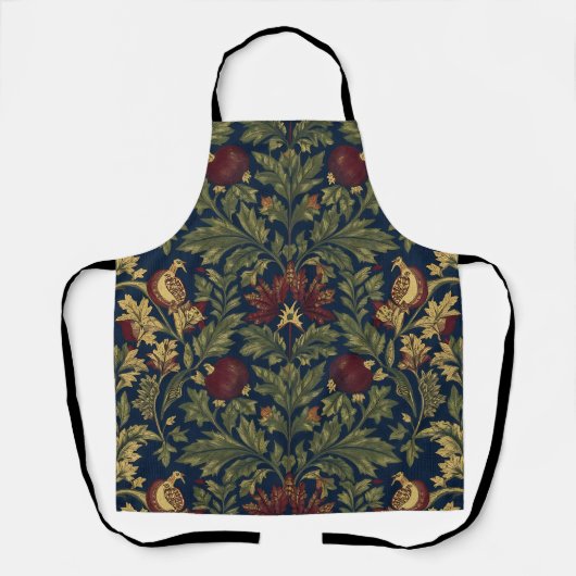Tablier Modèle Navy Grenade Floral de William Morris (Recto)