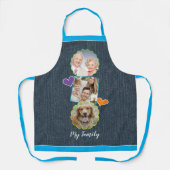 Tablier Modèle photo de famille Faux Denim Scrapbook Style (Recto)