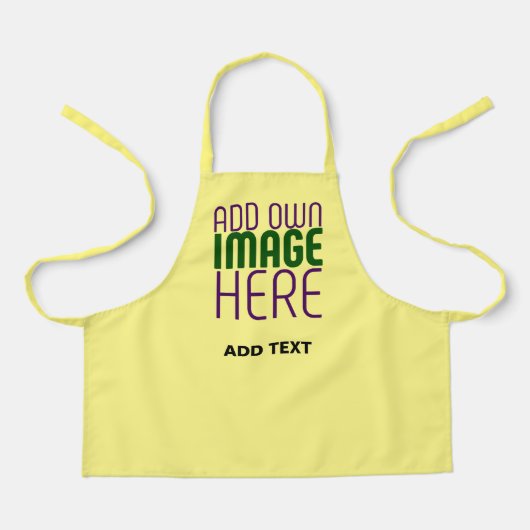 TABLIER MODÈLE TEXTE MODERNE PASTEL JAUNE D'IMAGE (Recto)