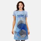 Tablier Modern Abstract Blue Gray Fractal Art Graphic (Porté)