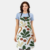 Tablier Modern Abstract Holly & Paw Print Pattern Christma (Porté)