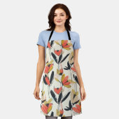 Tablier Modern Abstract Spring Floral All-Over Print Apron (Porté)