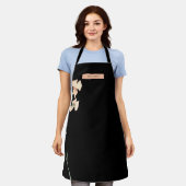 Tablier Modern Black Floral Elegance Stylish Trendy Apron (Porté)