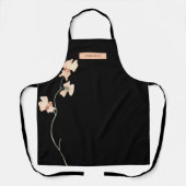 Tablier Modern Black Floral Elegance Stylish Trendy Apron (Recto)