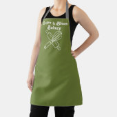 Tablier Modern Custom Bakery Olive Green Name Chef / Staff (Insitu)