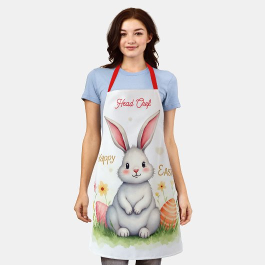 Tablier Modern Cute Easter Bunny And Eggs Collection (Porté)